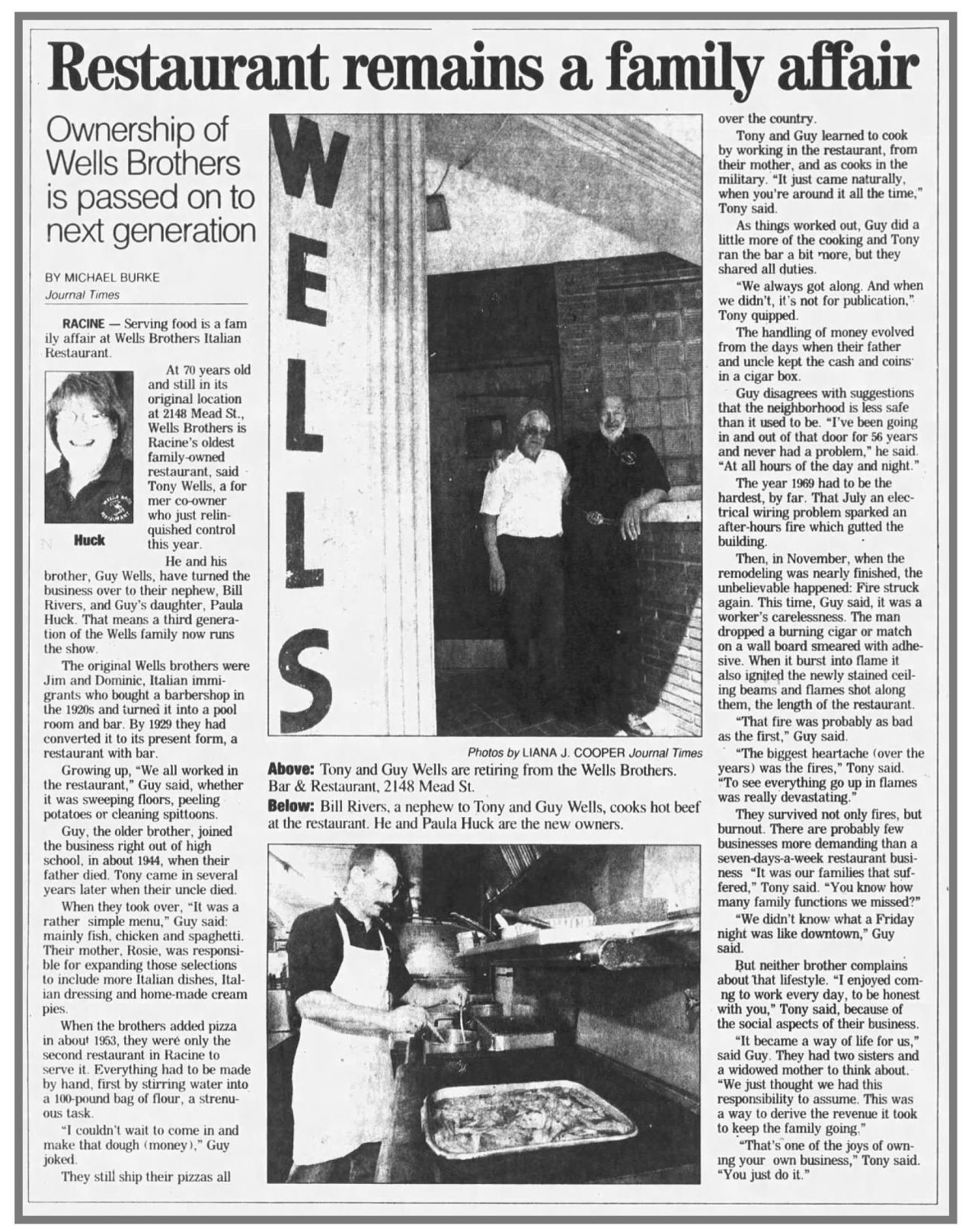 Restaurant remains a family affair: Wells Brothers changes hands